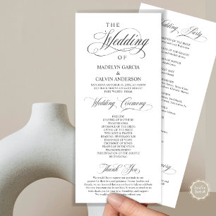 Programa Ceremonia boda, elegancia elegante gris oscuro