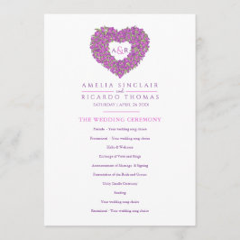 Programa Ceremonia de amor al corazón de tulipanes morados