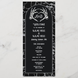 Programa Ceremonia de bienvenida Boda Skeleton Heart Hallow