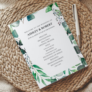 Programa Ceremonia de Boda Botánica Jardín de Eucalipto