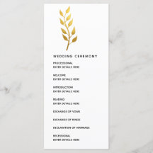 Ceremonia de Boda Botánico Simple Gold Leaf