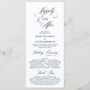 Programa Ceremonia de Boda con guión azul de la marina de e