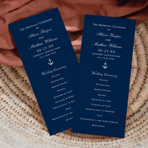 Programa Ceremonia de Boda de Anchor Azul de la Marina Náut