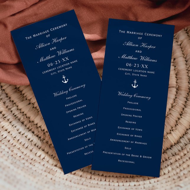 Programa Ceremonia de Boda de Anchor Azul de la Marina Náut (Subido por el creador)