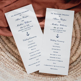 Programa Ceremonia de Boda de Anchor Azul de la Marina Náut