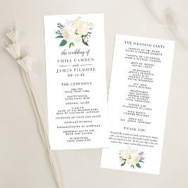 Programa Ceremonia de Boda de Bouquet floral de Rubor y Cre