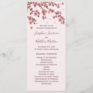 Programa Ceremonia de Boda de Flor de Cerezo Rosa