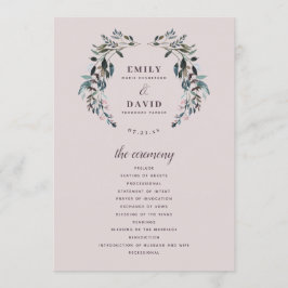 Programa Ceremonia de Boda de flores moradas de Garden Escu