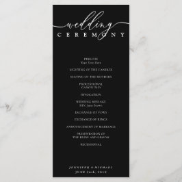 Programa Ceremonia de boda de gala con firma en blanco y ne