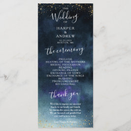 Programa Ceremonia de Boda Elegante de Oro de la Marina