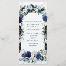 Ceremonia de Boda Floral Azul de Bosque Invernal
