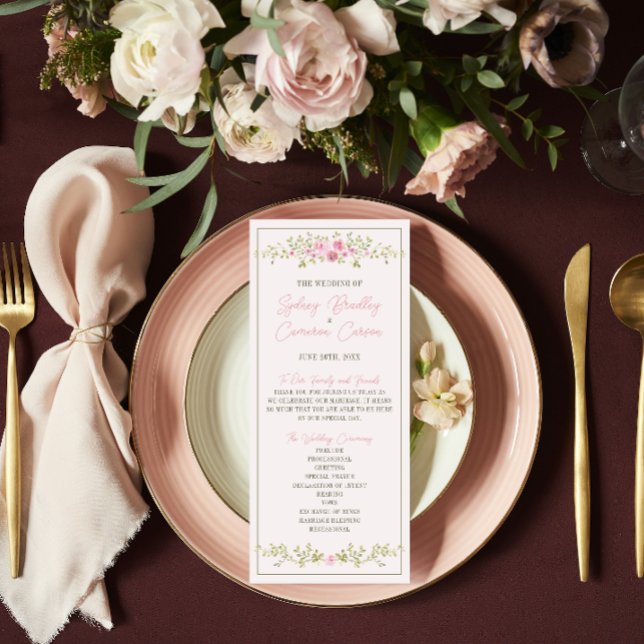 Programa Ceremonia de Boda Floral de Cuento de Hadas Rosa V (Subido por el creador)
