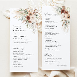 Programa Ceremonia de Boda Floral de Pampas Boho