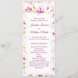 Programa Ceremonia de Boda floral de primavera magnolias