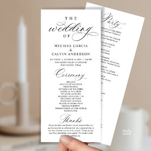 Programa Ceremonia de Boda Moderna Clásica y Elegante