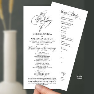 Programa Ceremonia de Boda Moderna con Clase y Elegancia