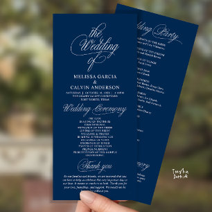 Programa Ceremonia de Boda Moderna con Clase y Elegancia