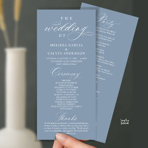 Programa Ceremonia de Boda Moderna Elegante y Clásica