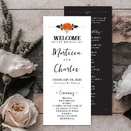 Programa Ceremonia de Boda Rosa de All Hallow Eve Halloween