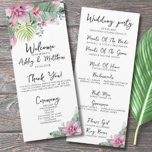 Programa Ceremonia de Boda Tropical Floral