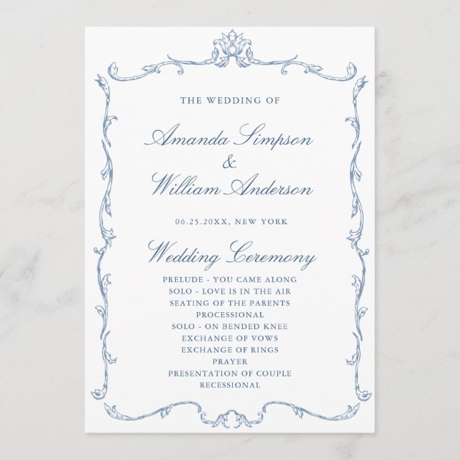 Programa Ceremonia de Bodas azules de la orquesta victorian (Anverso)