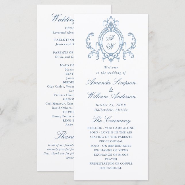 Programa Ceremonia de Bodas azules de la orquesta victorian (Anverso / Reverso)