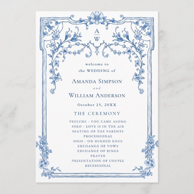 Programa Ceremonia de Bodas azules de la orquesta victorian (Anverso)