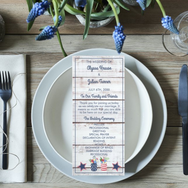 Programa Ceremonia de Bodas del 4 de julio con amor patriót (Subido por el creador)