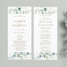 Programa Ceremonia del Boda Botánico Dorado y Verde