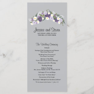 Programa Ceremonia floral púrpura Progam de la guirnalda el