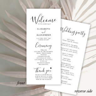 Programa Ceremonia mínima simple de Boda de guiones cardíac