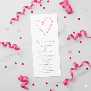 Programa Ceremonia minimalista romántica boda del corazón r