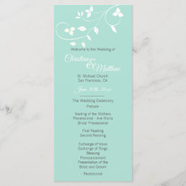 Programa Ceremonia Pastel Mint Green & Light Gray Boda