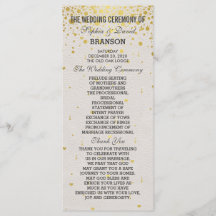 Programa Charm Gold Confetti White Leather Wedding