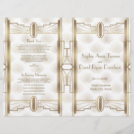 Programa Charm Gold Great Gatsby Art Deco Wedding