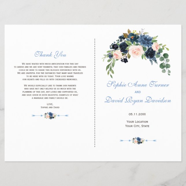 Programa Charm Navy Blue Rubor Flores Bloom (Frente)