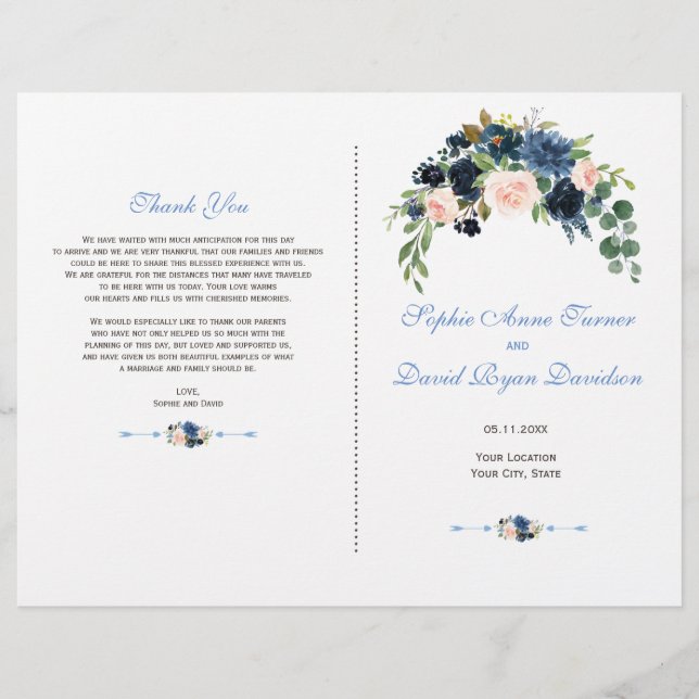 Programa Charm Navy Blue Rubor Flores Bloom (Frente)