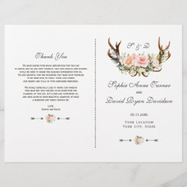 Programa Charm Pink Rubor Floral Antlers Wedding