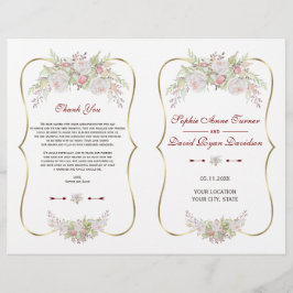 Programa Charm White Flowers Gold Frame Wedding