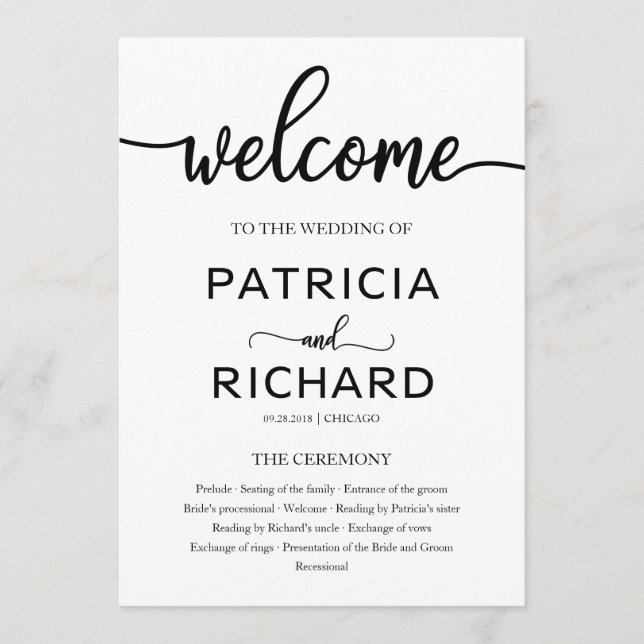 Programa Chic de Orden de Servicio de Ceremonia de (Anverso)