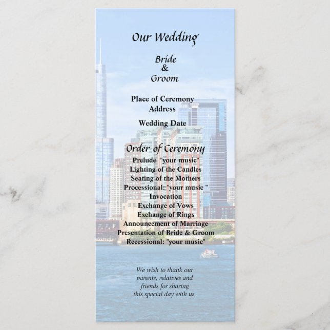 Programa Chicago IL - Vista desde el lago Michigan (Anverso)