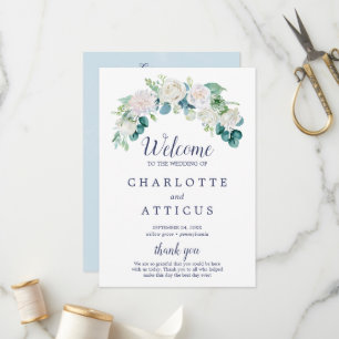 Programa clásico de bodas de flores blancas