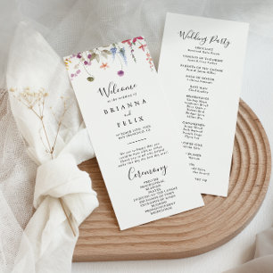 Programa clásico de bodas de flores silvestres