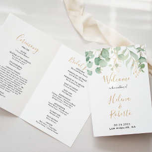 Programa clásico de bodas triples Eucalyptus Gold