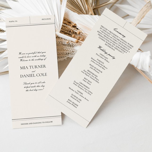 Programa clásico elegante de Bodas Vintage Gris Gr (Classic Elegant Light Gray Vintage Wedding Program)