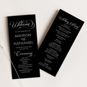 Programa Clásico Moderno Mínimo Elegante Boda Minimalista