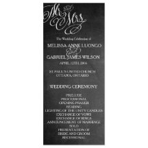 Clásico Sr. & Mrs Wedding Program Chalkboard
