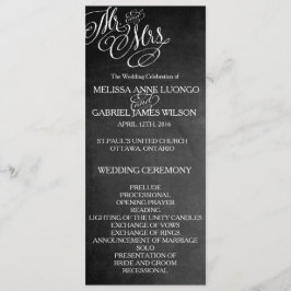Programa Clásico Sr. & Mrs Wedding Program Chalkboard