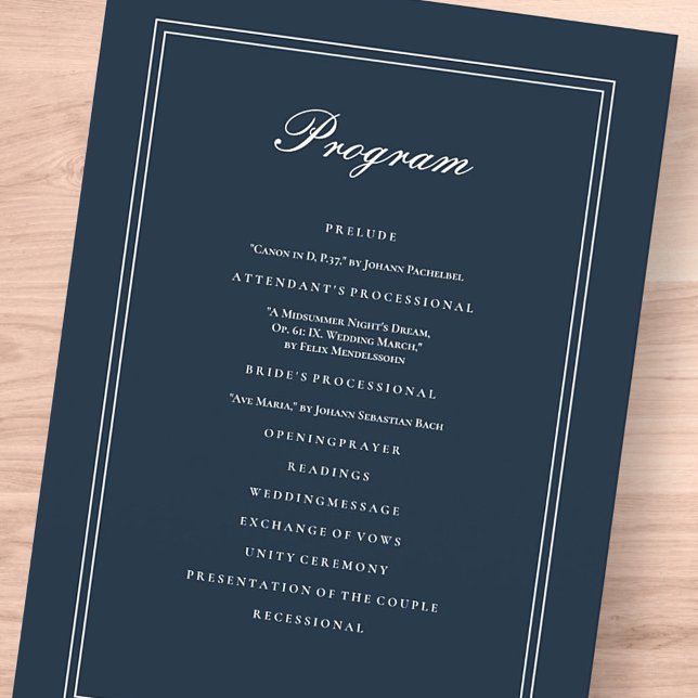 Programa Classic and Simple Elegant Wedding (Subido por el creador)
