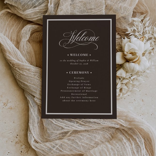 Programa Classic Luxe | Dark Espresso Brown Wedding (Subido por el creador)